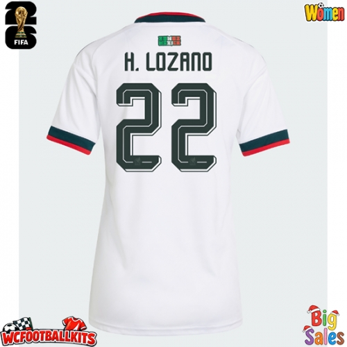 Mexico Hirving Lozano #22 Replica Away Stadium Shirt for Women World Cup 2026 Short Sleeve